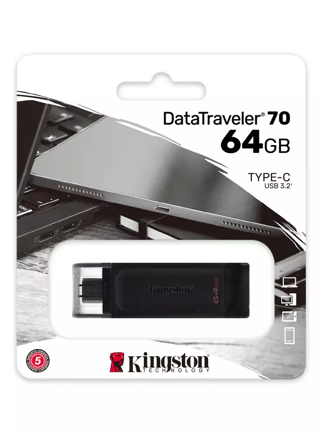 64GB USB-C 3.2 Gen 1 DataTraveler 70