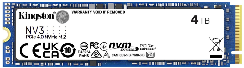 Kingston NV3 4TB M.2 22*80 PCIe4.0x4 Lec6000MB/s Esc5000MB/s