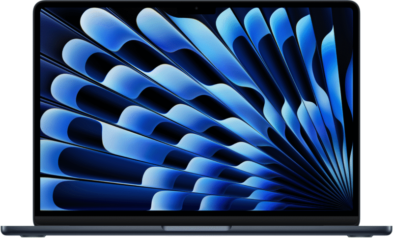 MacBook Air de 15" - Chip Apple M4 con CPU de 10 núcleos y GPU de 10 núcleos, 24 GB de RAM unificada y SSD de 512 GB – Medianoche