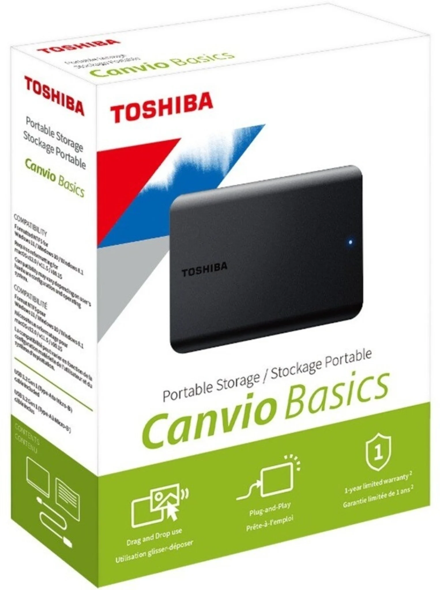 Disco Duro Externo Toshiba Canvio Basics 4TB 2.5" 5400RPM USB3.0 Color Negro